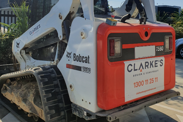 Bobcat machine with branded decal