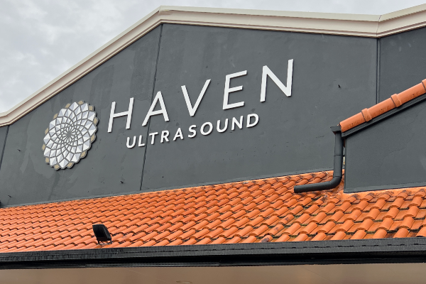 3D raised cut out logo and letters building signage